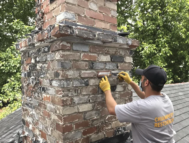 In-progress chimney restoration by Windsor Chimney Sweep in Windsor, CO
